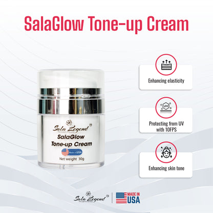 SalaGlow Tone-Up Skin Brightening Cream (30g) – Made in the USA – Daytime Nourishing Cream, Enhancing Skin Tone, Boosting Elasticity