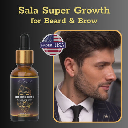 Sala Super Growth for Beard & Brow (30ml) – made in USA – Promoting healthier and fuller-looking beards and brows